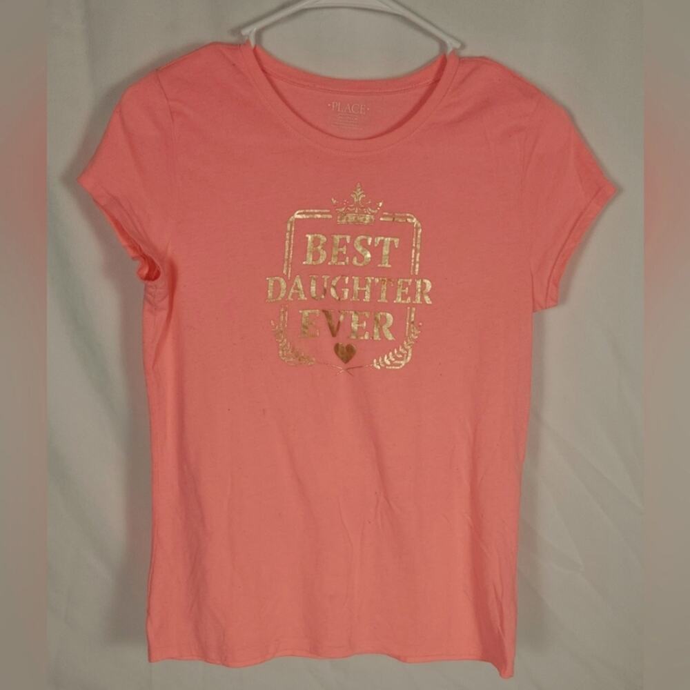 Children’s Place Girl’s Tee • Size 16 XXL • Gold Graphic • EUC